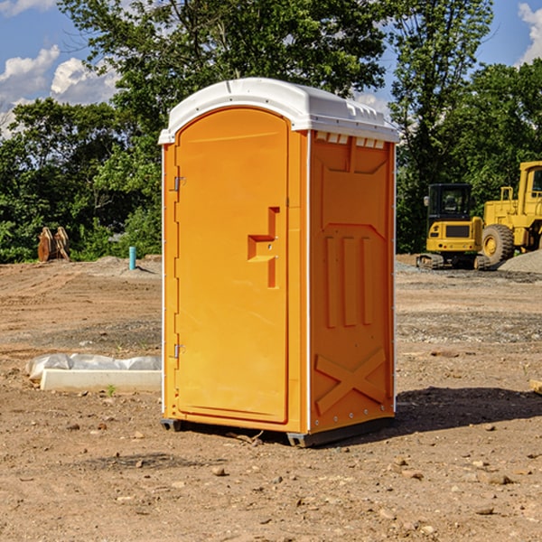 how often are the porta potties cleaned and serviced during a rental period in Moffett OK